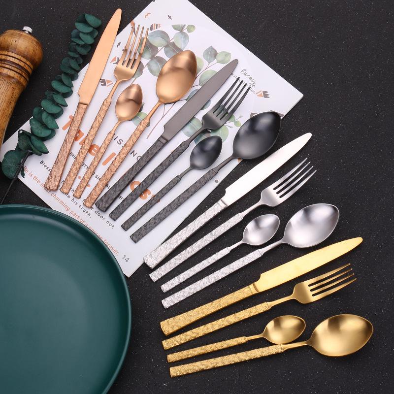 

Dinnerware Sets Western Cutlery Set Of 4-piece Stainless Steel Nordic Stone Sanding Steak