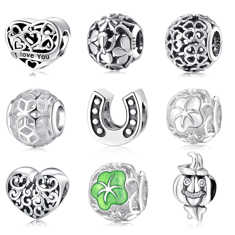 

Fashion Flower Heart and Round Shape Charms Real 925 Sterling Silver Beads Fit Original JIUHAO Bracelet Bangles Jewelry making Q0531