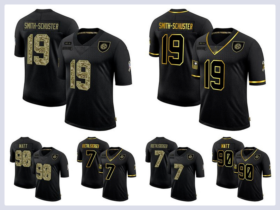 

Pittsburgh Steelers Jersey MEN Ben Roethlisberger T.J. Watt JuJu Smith-Schuster Salute To Service Golden Camo Limited football Jersey