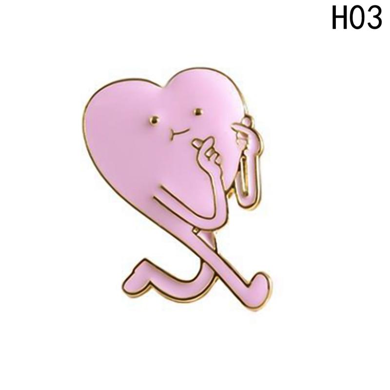 

Pins, Brooches Cute Cartoon Pink Heart Metal Enamel Brooch Pin Badge Fashion Jewelry For Women Kids, Gray