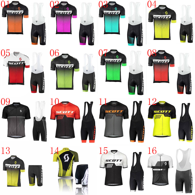 

Mens Cycling Jersey Set SCOTT Team Summer Short Sleeve Breathable MTB Bicycle Sportswear Maillot Ciclismo mountain Bike Clothing S21031010, Black;red