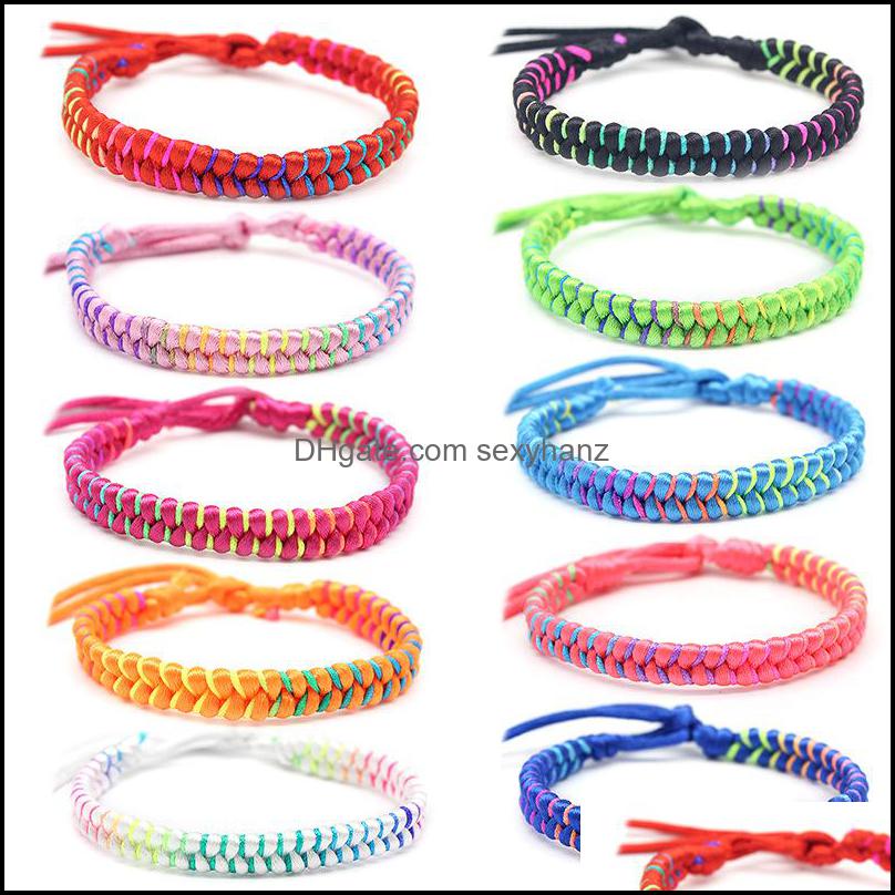 

Charm Nepal Boho Hand Weave Braided Bracelets For Women Bohemian Vintage Colorf Cotton String Rope Ethnic Bangle Wristband Friend Jewelry Dr, Golden;silver