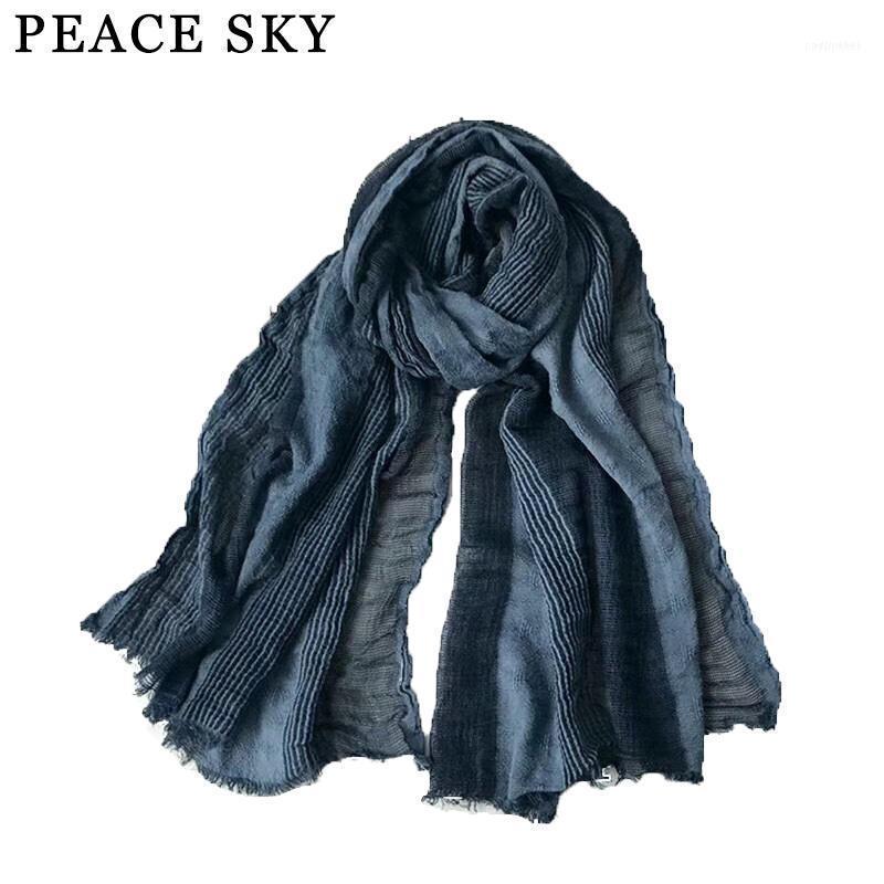 

Scarves 2021 Superbig Japanese Style Winter Scarf Cotton And Linen Striped Plaid Bubble Long Women's Shawl Fashion Men Scarf1