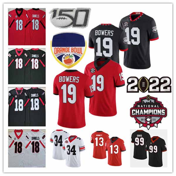 

Custom Bulldogs College Football UGA Brock Bowers Jersey Stetson Bennett IV Zamir White Ringo Dean DAVIS Derion Kendrick Jermaine Burton Kenny McIntosh Women Youth, Men black with 2022 and champions patch
