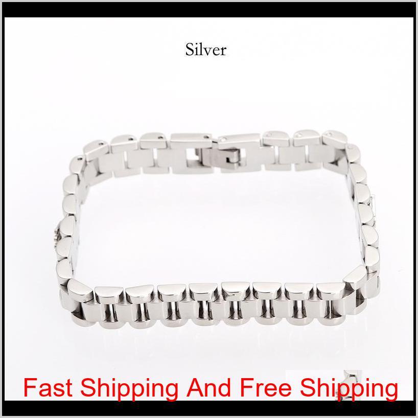 

Men'S Designer Bracelets With High Quality Stainless Steel Iced Out Bracelet Luxury Designer Bracciali For Women Drop Shipping Blud5 Y6Mph, Golden;silver