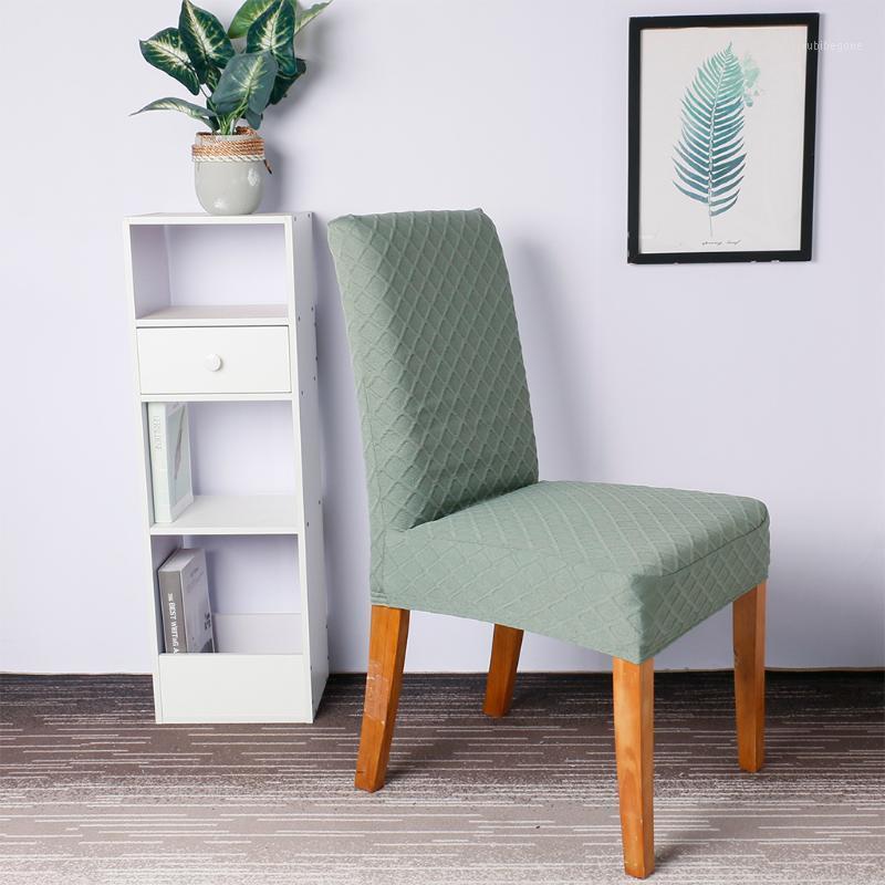 

Stretch Dining Room Chair Cover Solid Armless Waterproof Jacquard Weave Diamond Seat Case Protective Spandex Slipcover Covers