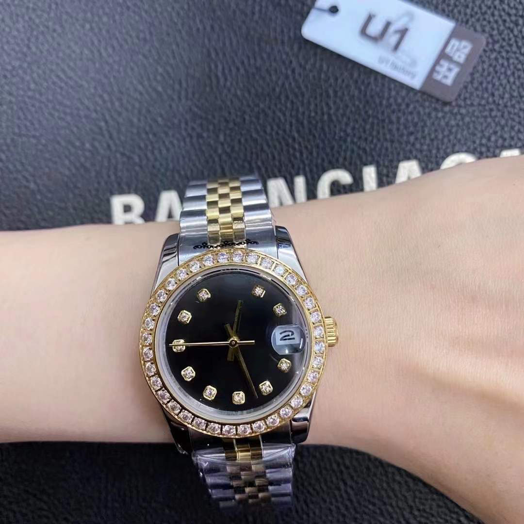 U1 ST9 Tow Tone Black Diamond Bezel Dial 1mm 116231 278273 Automatic Mechianical Ladies Wristwatches Jubilee Strap Sapphire Datejust Movement Womens Watches, No watch for shipping cost