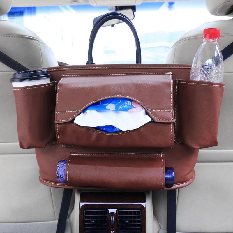 

Car Organizer Leather Seat Back Storage Bag Car-Styling Between Holder Multi-Pocket Multifunction Accessories