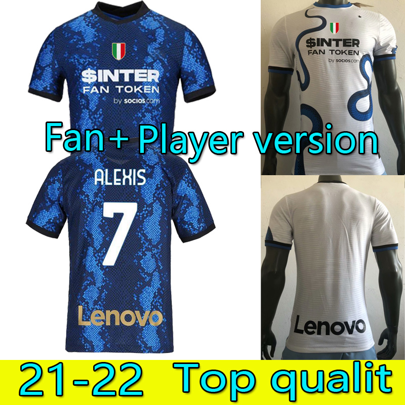 

The Lates Fans Player Version 2021 2022 Inter Home Away soccer jerseys LUKAKU LAUTARO Eriksen ALEXIS Campioni jersey 21 22 Milan VIDAL BARELLA Kids football shirts