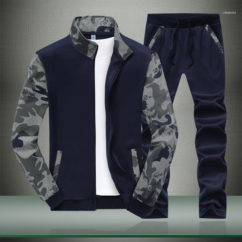 

Men's Tracksuits Spring Men Sportwear Sets Tracksuit Male Outwear Sweatshirts Patchwork Hoodies Stand Collar 4XL1, Gray