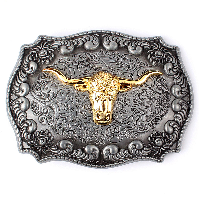 

2021 New Metal Buckle 3.8 Cm Men Leather Cowboy Style Belt Cow Head Drop Shipping Fvqq, Black