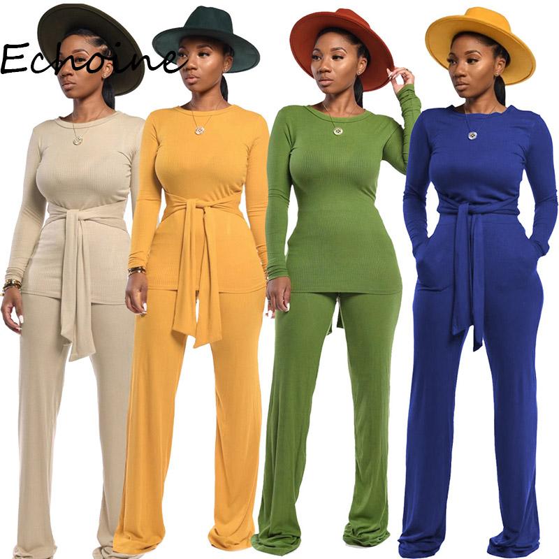 

Two Piece Dress Fashion Women Fitness Suit Bandage Long Sleeve O-neck Pant Set Autumn Winter Vocation Outfits Plus Size 2 XL, Khaki