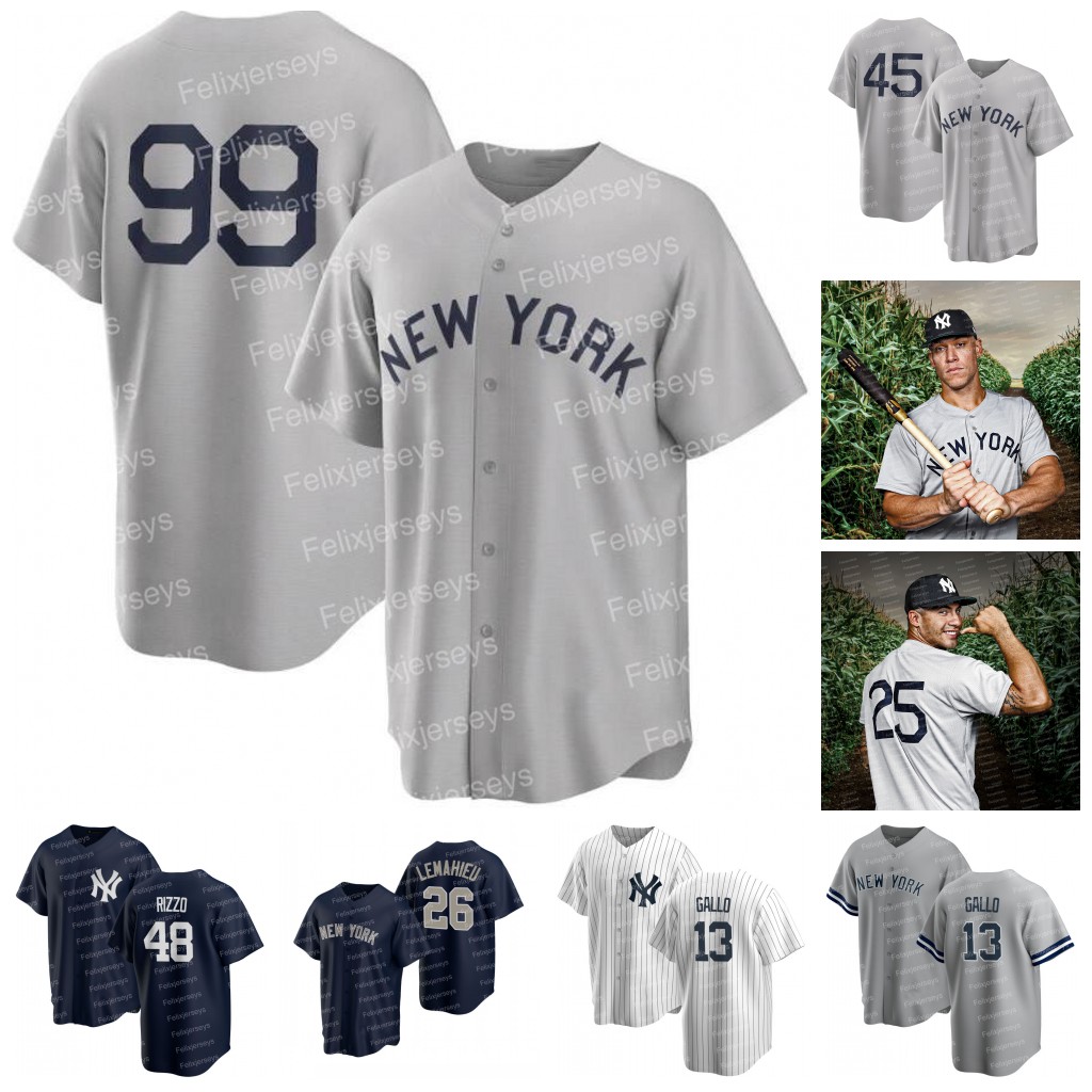 

48 Anthony Rizzo Yankees 2021 Field of Dreams Jersey Joey Gallo DJ LeMahieu Aaron Judge Tyler Wade Gio Urshela Rougned Odor Torres Chapman Sanchez Voit Stanton, Flex base field of dreams jersey