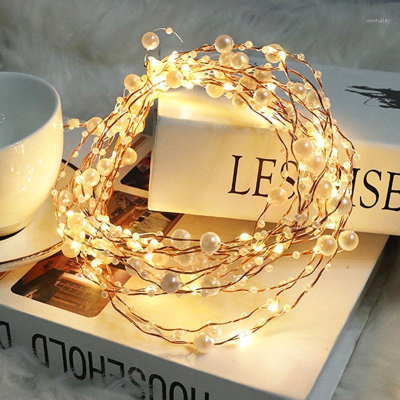 

Party Decoration 2021 Battery Operated Pearl LED Copper Wire String Lights Pearlized Fairy For Wedding Home Christmas Decorations