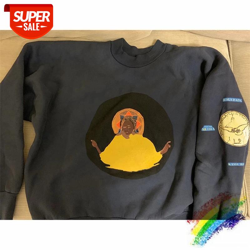 

Fashion Kanye West Jesus Is King Sunday Service Sweatshirts Men Women Chicago Limited Jesus is King Pullover Hoodie #ns65, Black
