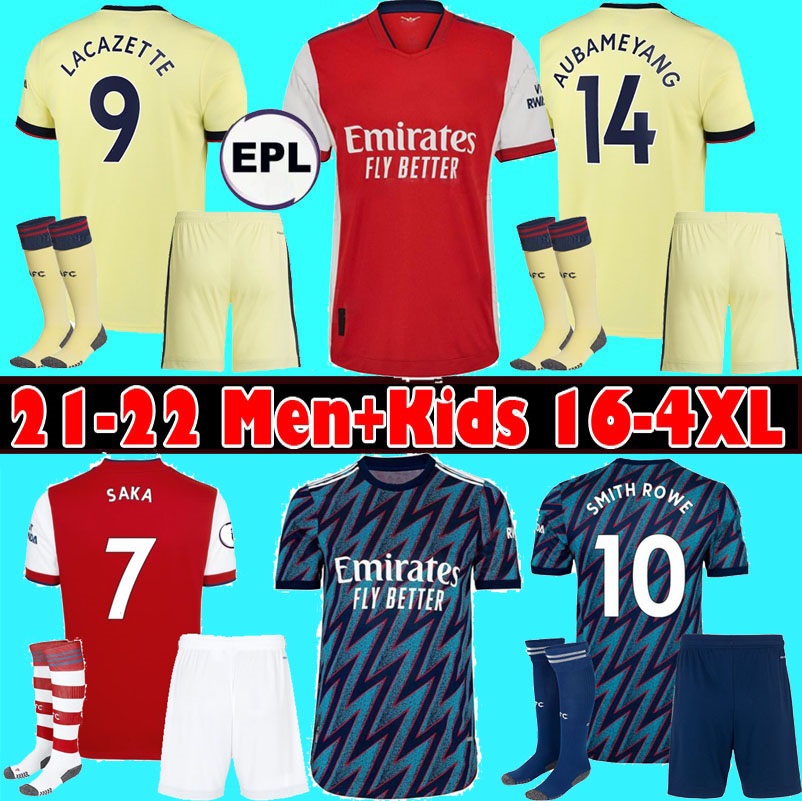 

22 23 PEPE SAKA Soccer jerseys Fans Player version Gunners ODEGAARD THOMAS WILLIAN G.JESUS TIERNEY SMITH ROWE ARSen 2022 2023 football shirt Men Kids kit, 22 23 away