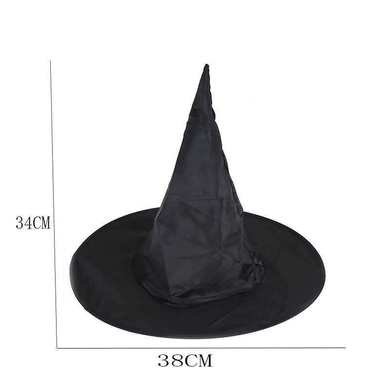 

Hot Halloween Adult Womens Black Witch Hat for Halloween Fancy Dress Party Costume Accessory Fashion Peaked Cap Q0811, Red