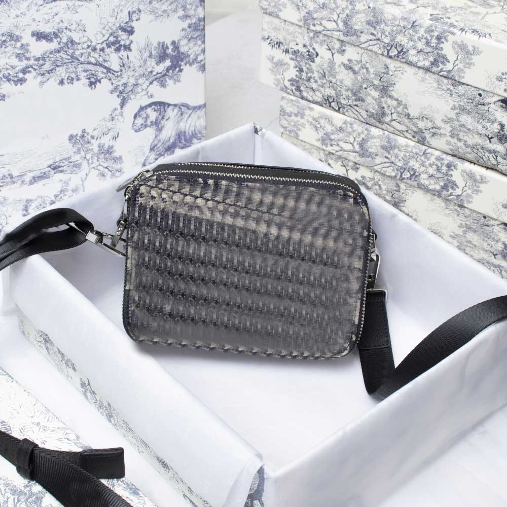 

Fashion double zipper camera bag high quality retro printing design exquisite atmosphere urban business style, Black