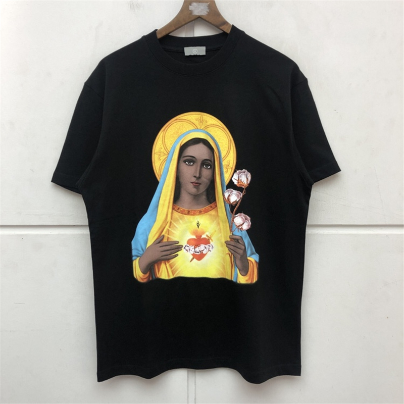 

2022ss Vintage T-Shirt Men Women Quality Summer Style Print Top Tee T Shirt, Black