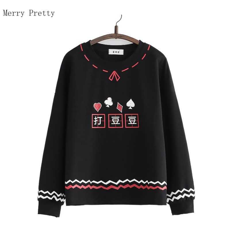 

Harajuku Chinese Letter Print Cotton Casual Hoodies Sweatshirt Women Summer Full Sleeve O-neck Korean Ladies Top 210526, White