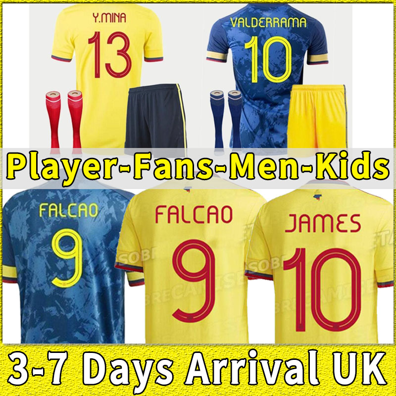 

PLAYER VERSION 21 22 Colombia away soccer jersey 2021 2022 JAMES copa america football shirt FALCAO Camiseta de futbol maillot man kids kit full set socks, Home+patch