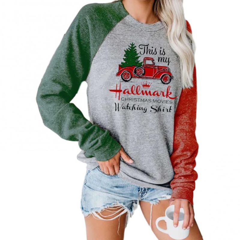 

Women's Sweaters Christmas Pullovers Autumn Winter Women Letter Print Casual O-Neck Long Sleeve Sweatshirt Pullover Top Plus Size 7 Styles 2, White;black