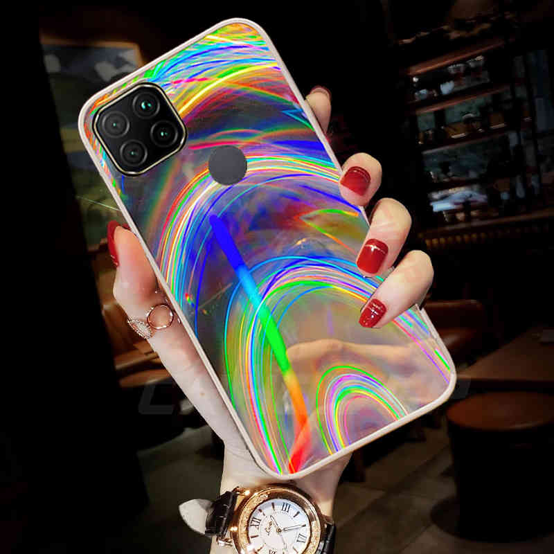 Suministro Al Por Mayor Para Xiaomi Redmi Note 9S 9 Pro Fall Rainbow Mirror  Estuche De Teléfono Suave Redmi 9C NFC 9 9A 9AT NOTE 9 Glitter Bling  Cobertura Láser De Meatball001,