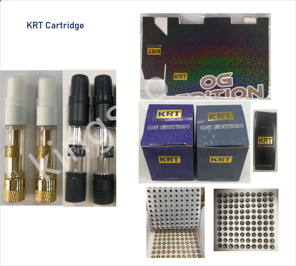 

USA Stock KRT Vape Cartridge 1ML Empty Tank Atomizers Vapes Pen 510 Cartridges E-Cigarettes Vaping Carts Thick Oil Vaporizer with Gift Box