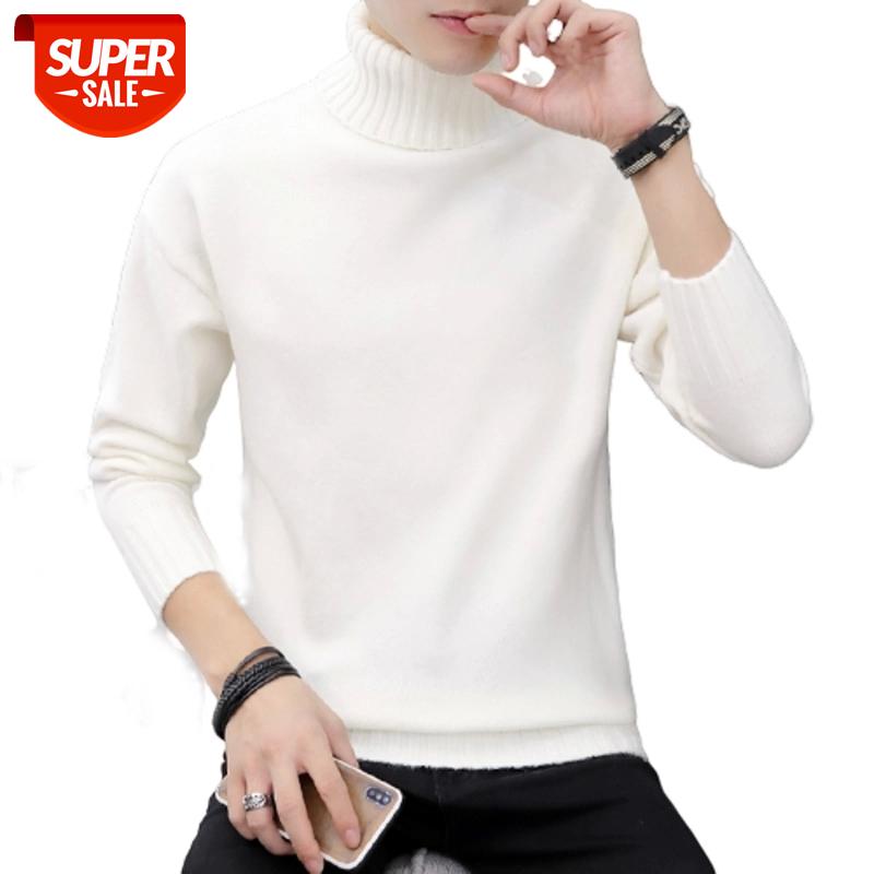 

2020 Men Winter High Neck Thick Warm Sweater Men Turtleneck Brand Mens Sweater Slim Fit Double Collar Pullover Knitwear Male #s27S, White;black