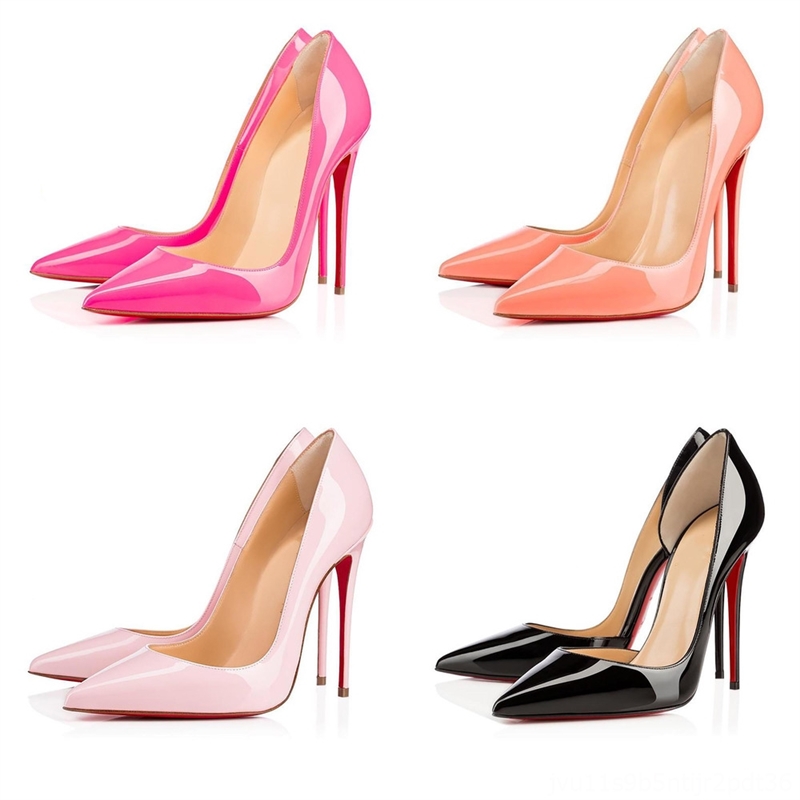

high women's shoes summer ladies high heels classic shallow orange designer heel wed shoe thick bottom cushion mouth Red Sole Shoes sexy, 005