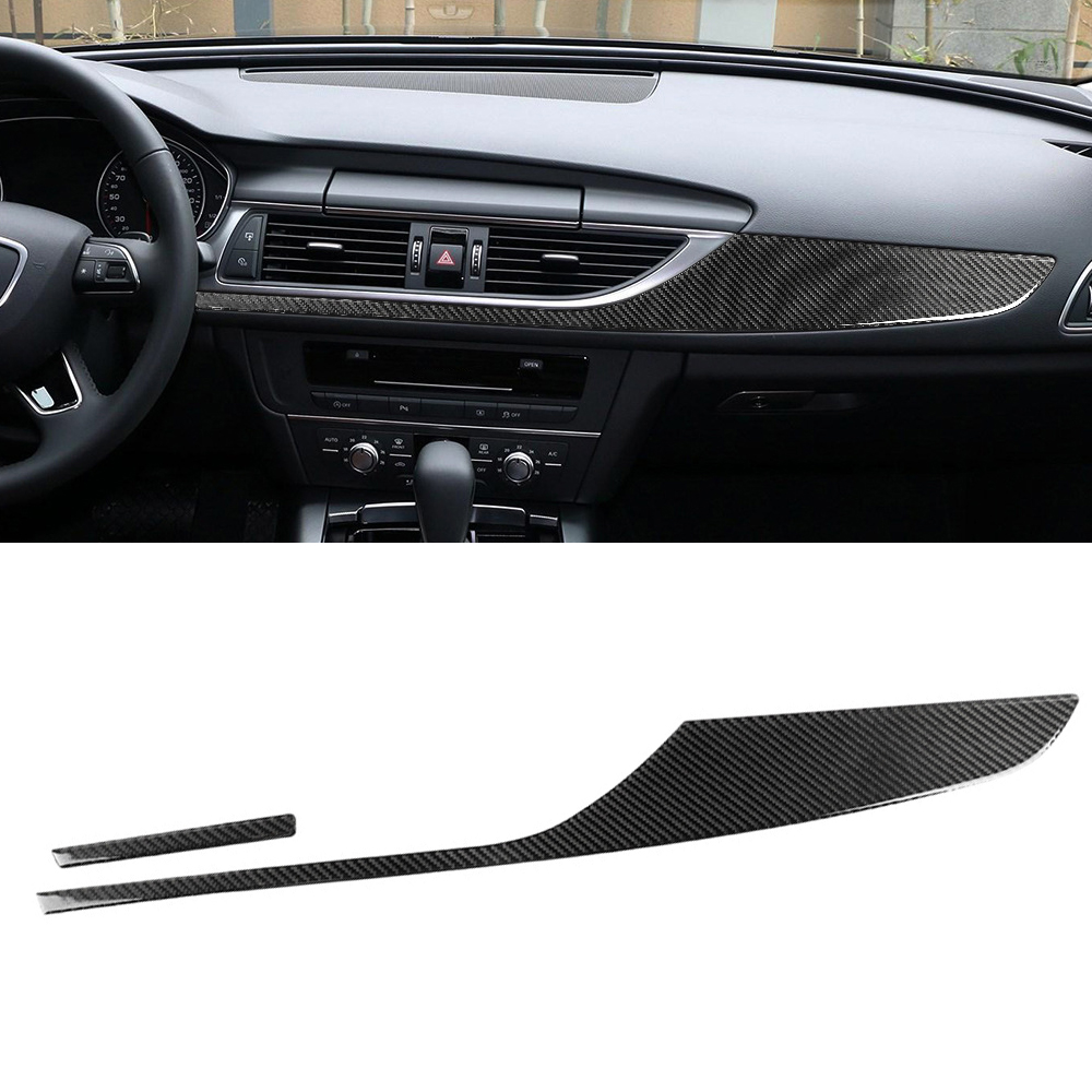 

For Audi A6 C7 A7 4GA 2012-2018 Carbon Fiber Car Accessories Dashboard Panel Cover Frame Sticker Trim Interior Decoration