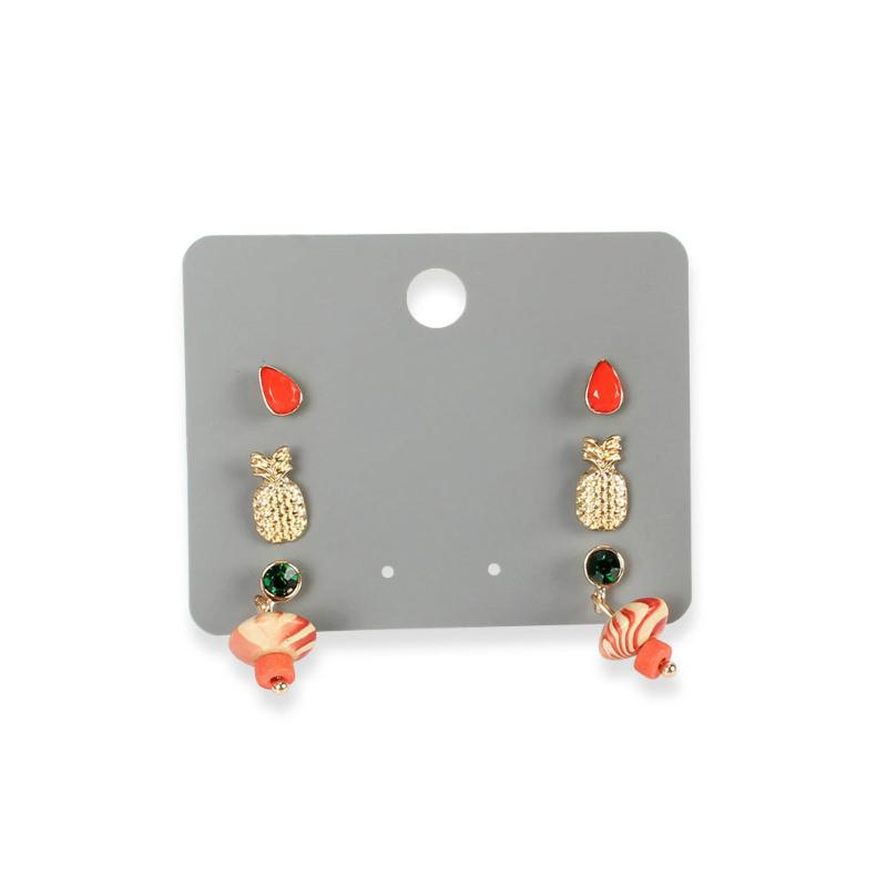 Stud 2021 Sweet Alloy Colorful 3 Pcs Earings Set European Trendy Fashion Gold Pink Candy Smart Crystal Earrings For Women-image-703204885