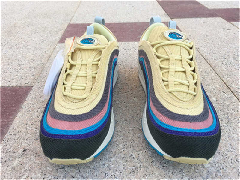 

2021 Authentic Sean Wotherspoon x 1/97 VF SW Mens Outdoor Shoes Trainers Lemon Corduroy Rainbow Sports Sneakers With Original Box