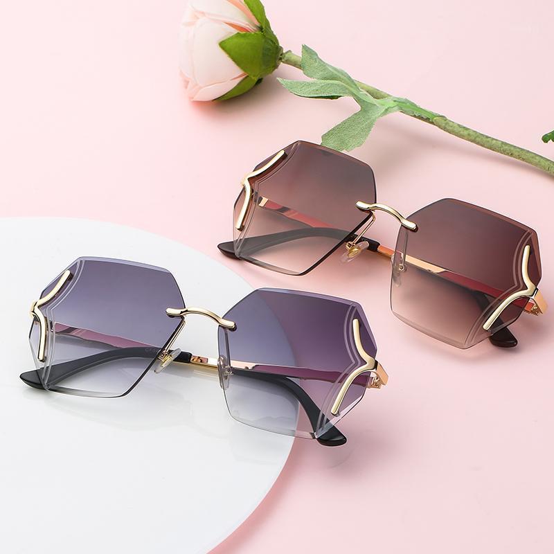 

Polygon Fashion Women's Sunglasses Rimless Luxury Designer Sun Glasses Ladies UV400 Protection Eyewear Gafas Oculos Feminino