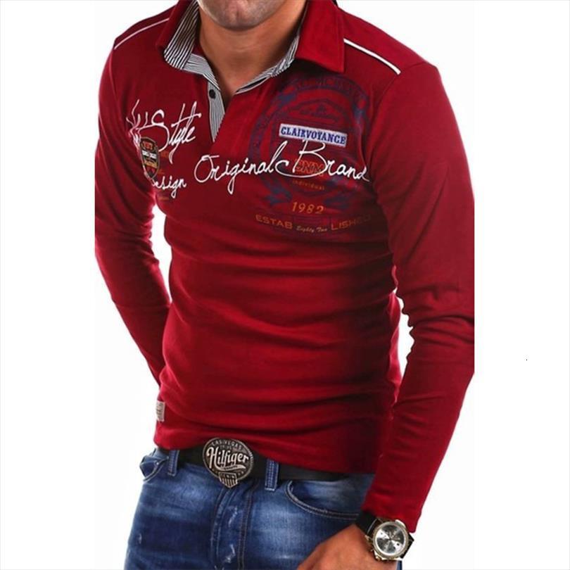 

zogaa fall fashion men polo long sleeve shirt casual comfortable slim fit printed polos plus size s 4xl, White;black