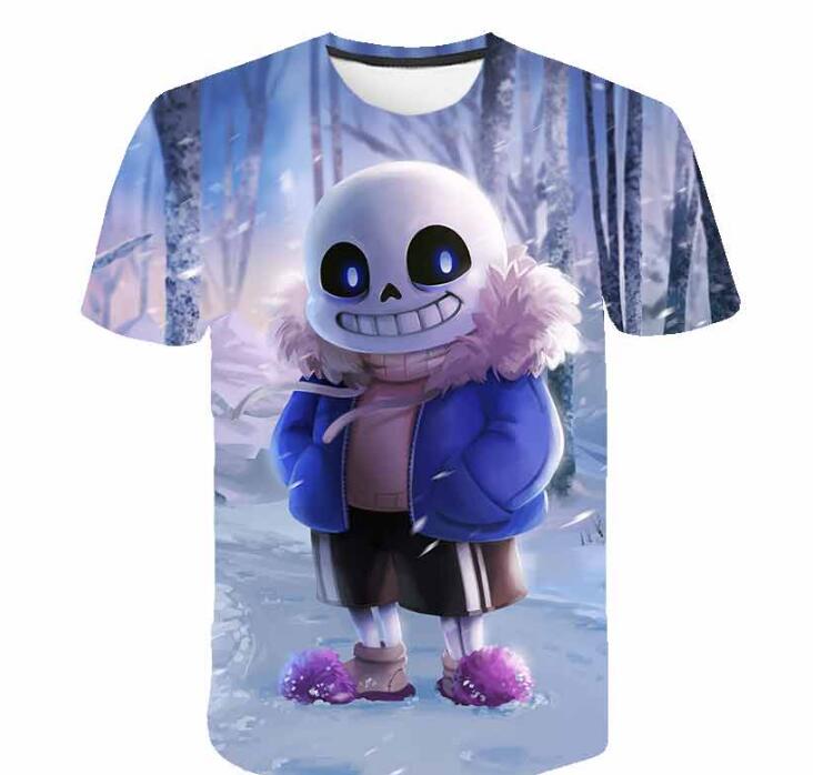 

top shipping Summer Fashion Skeleton Brother Tshirt Game undertale sans Kids 3D Printed Cartoon T shirt For Boys Girls Children polyester, 10