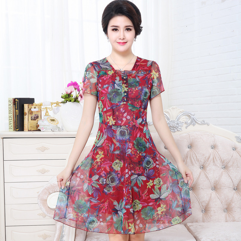 

2021 New Chiffon Short Sleeve Floral Vestido Plus Size for 5xl 6xl 7xl Women Summer Beach Es Fyy471 Jvde