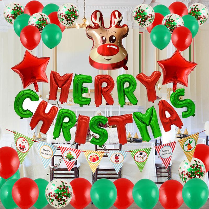 

Christmas Decorations 52PCS/set Balloon 12 Inch Xmas Party Ballon Noel Navidad Gifts 2022 Merry Gift
