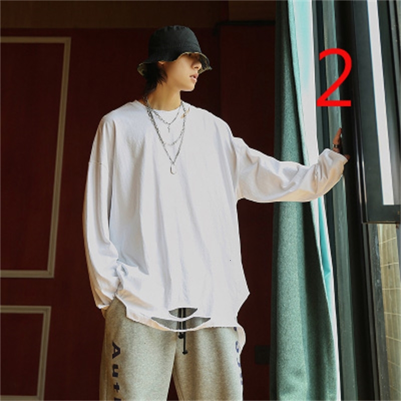 

2021 New Japanese Simple Basic Solid Color Base T-shirt Male Autumn and Winter Wild Ylvu