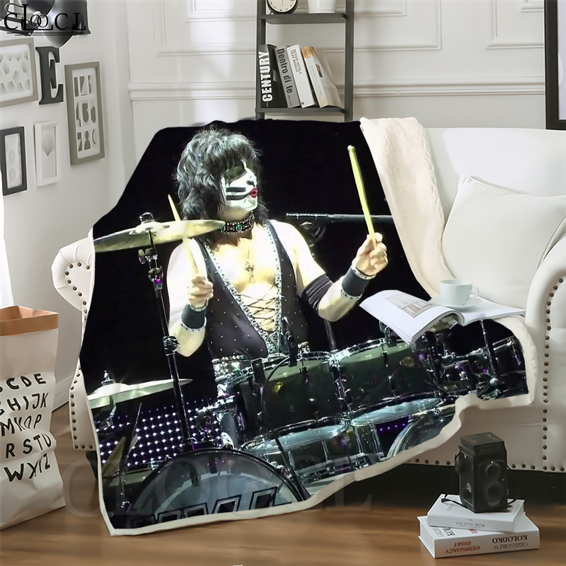 

CLOOCL Heavy Metal Kiss Band 3D Print Street Style Air Conditioning Blanket Teens Bedding Throw Blankets Plush Quilt