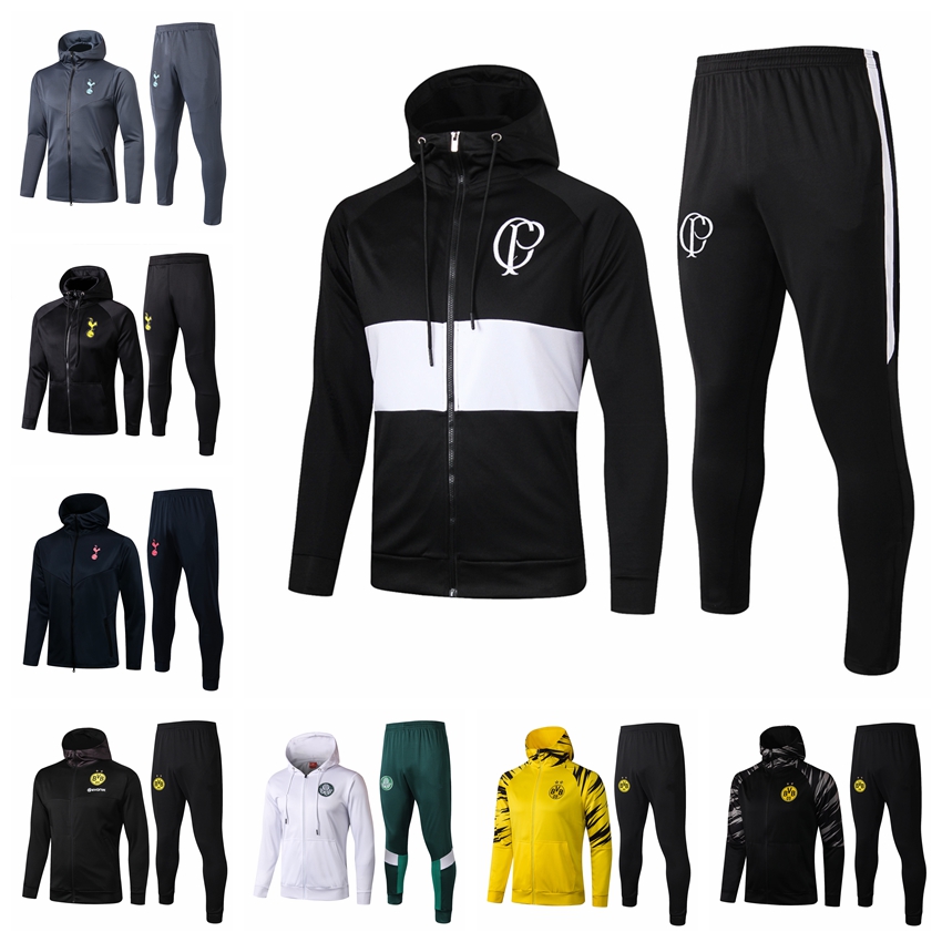 

21/22 New TOTTENHAM Zipper Hoodie Jacket tracksuits training suit jogging set Dortmund Football soccer Jerseys chandal survetement Maillots, Gray