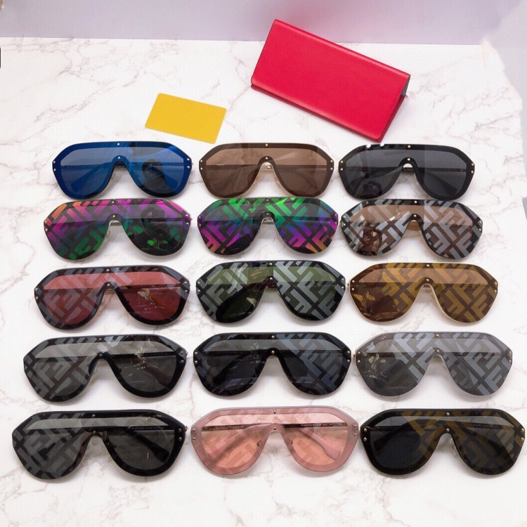 

Wholesale luxury sunglasses F family style net red ins same men's one piece lens letter ffm0039 Sunglasses Women's fashion wan, White;black