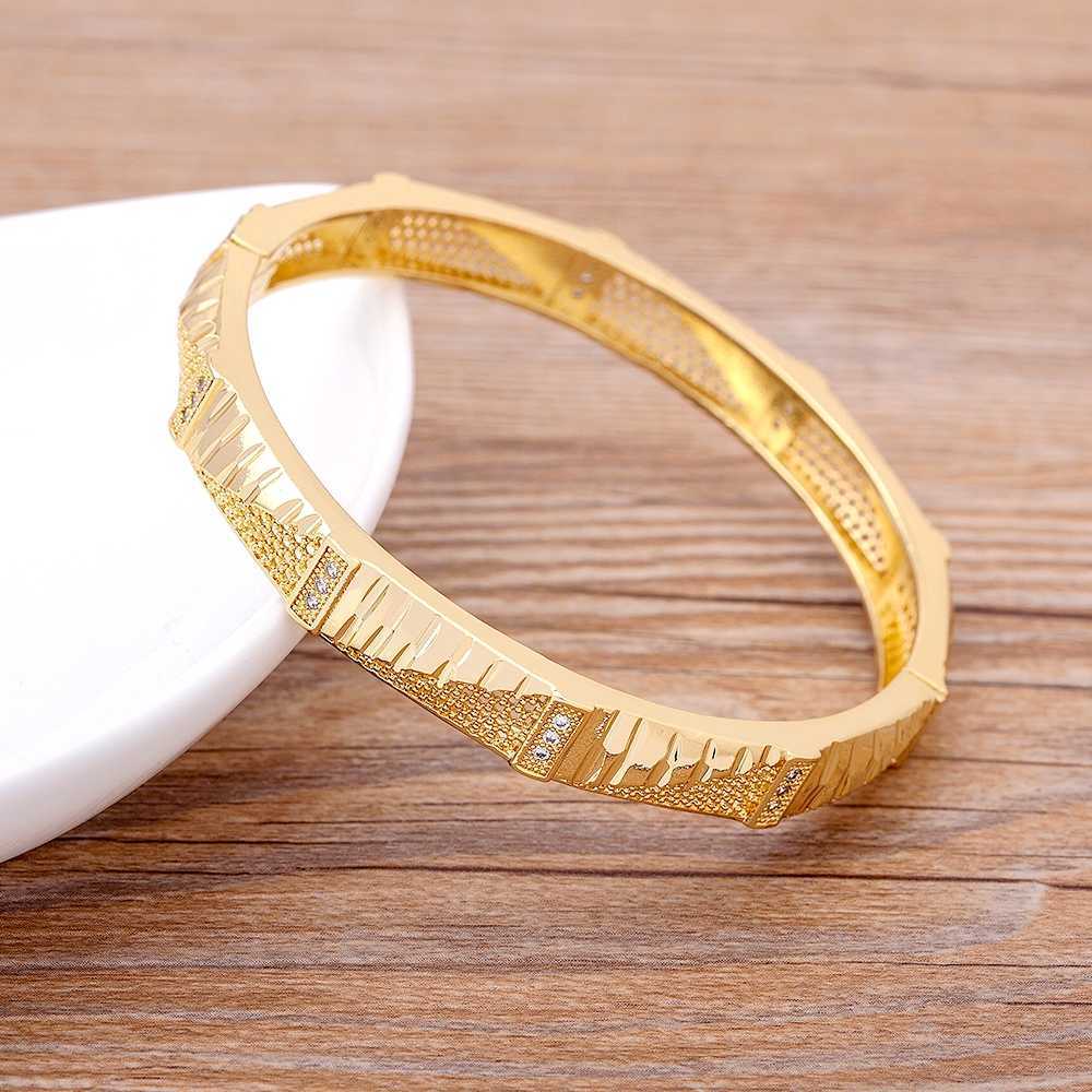 

Luxury Gold Bangle for Women Dubai Bride Wedding Ethiopian Bracelet Africa Bangle Arab Charm Jewelry Bracelet Gifts Q0717