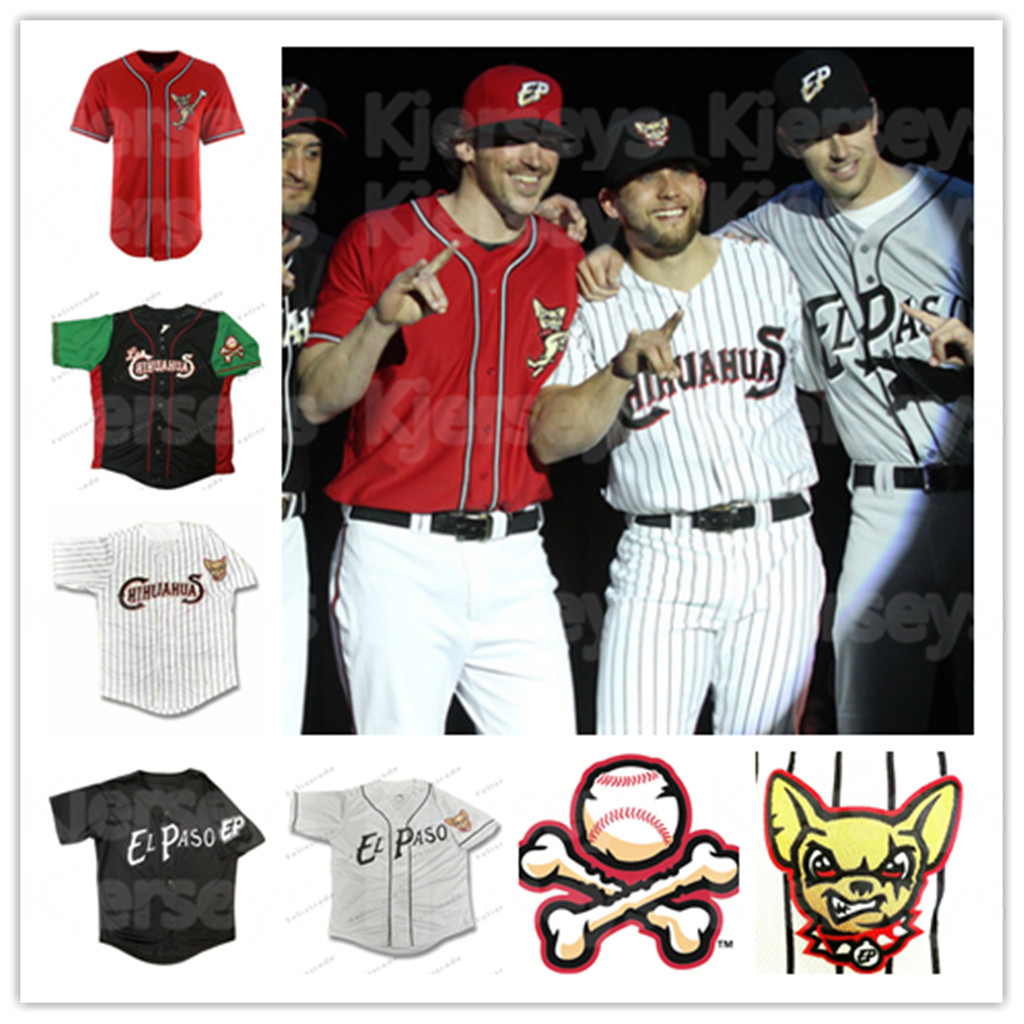 

Vintage YOUTH El Paso Chihuahuas Jersey Home Road Baseball Jerseys Custom 100% Embroidery White Grey Shirts Stitched, As