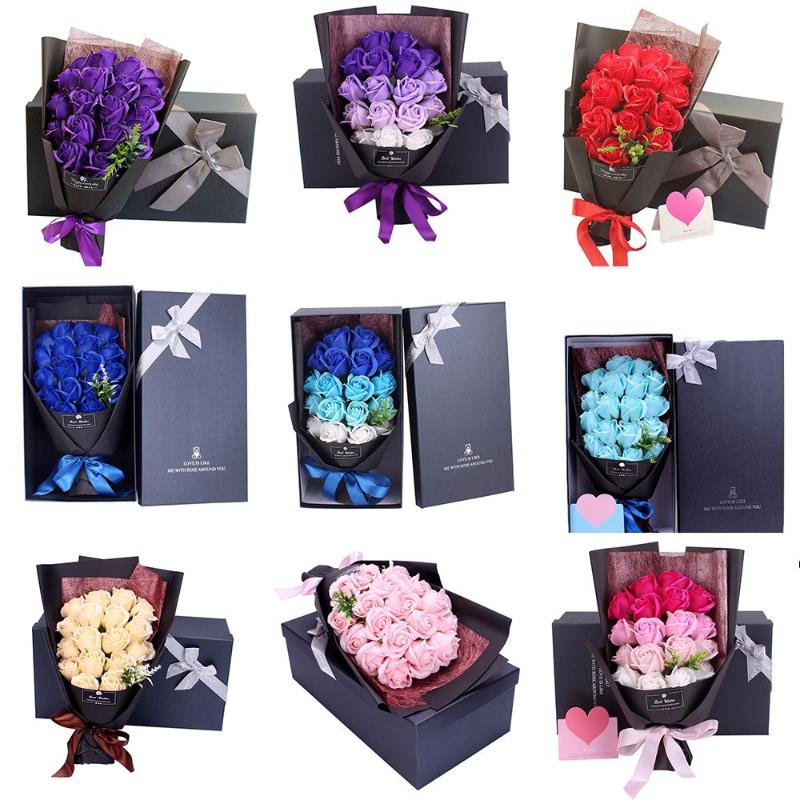 

Decorative Flowers & Wreaths 18PCS Romantic Scented Home Ornament Party Decoration Rose Flower Artificial Decor Bath Soap Valentine's Day Gi, Red