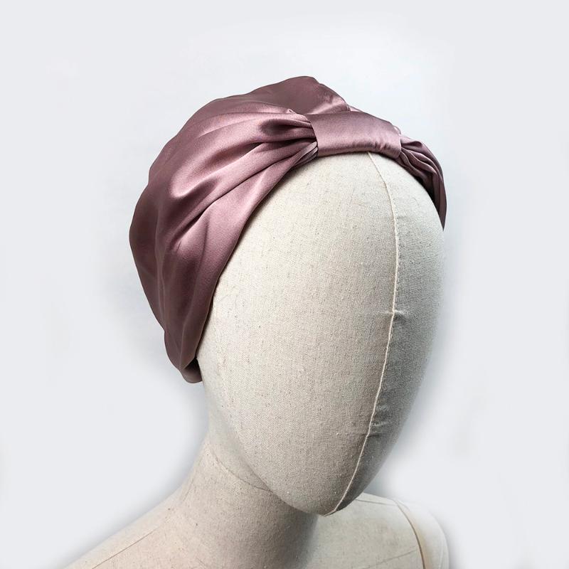 

Beanie/Skull Caps 100% Pure Silk Women Night Sleep Cap Long Hair Care Comfortable Mulberry Satin Elastic Band Bonnet Hat For Lady Adjust, Temperament pink