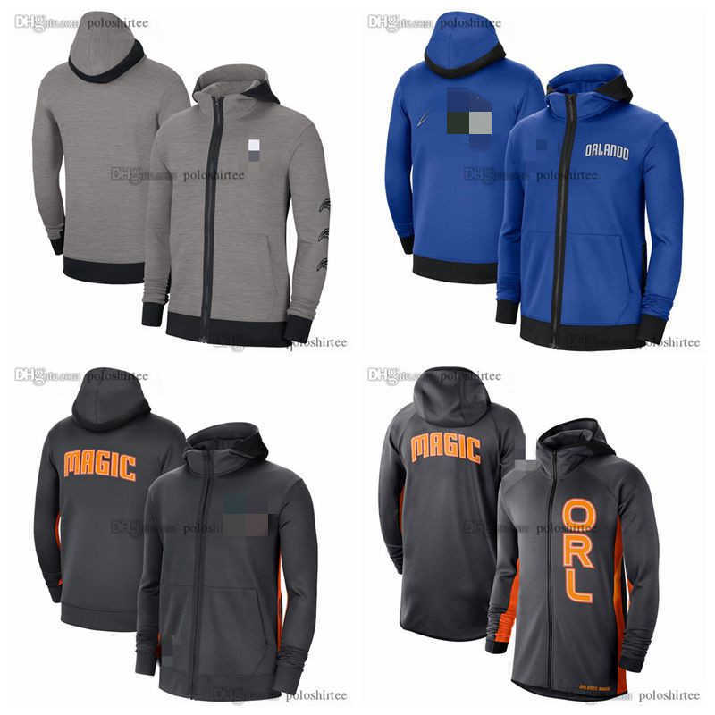 

Orlando's Magic's Basketball Jersey Hoodies Sweatshirt Men 2022 Heather Authentic Showtime Therma Flex Performance Full-Zip Hoodie, As photo