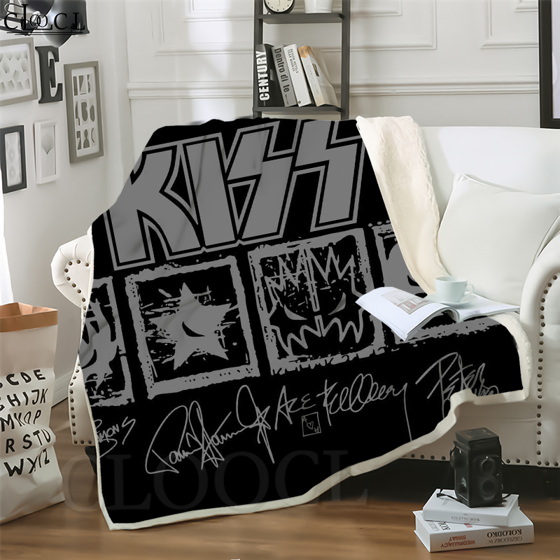

CLOOCL New Pop Metal Kiss Band 3D Print Casual Style Air Conditioning Blanket Teens Bedding Throw Blankets Plush Quilt