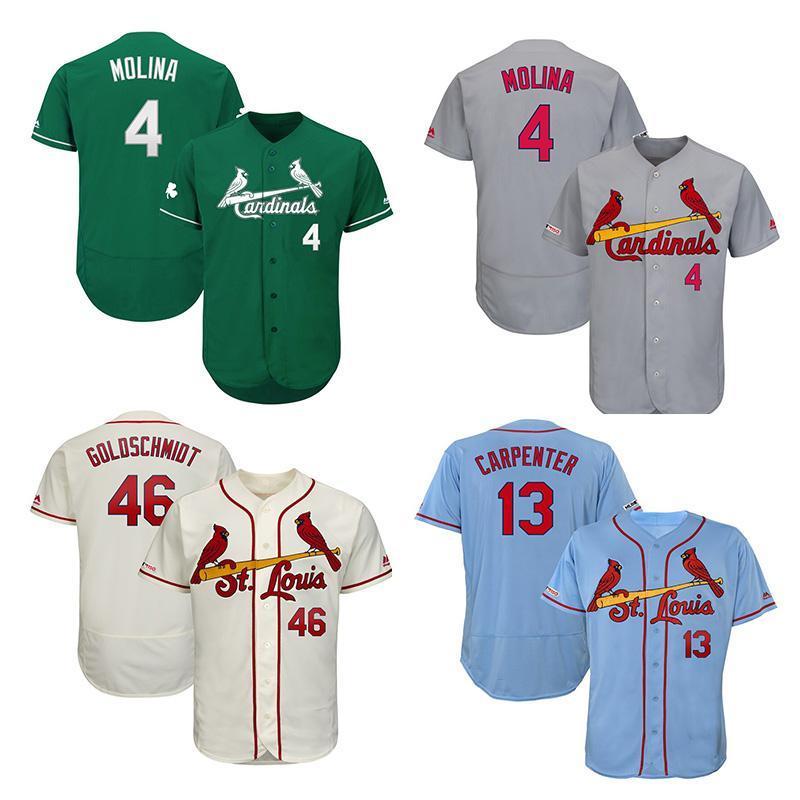 

Custom St. Louis Mens Women Kids Jersey players Yadier Molina Paul Goldschmidt Matt Carpenter Harrison Bader Cardinal Baseball Jerseys, Blue;black