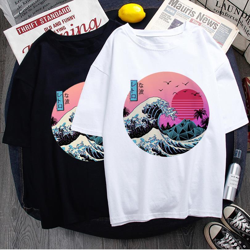

vaporwave aesthetic cool fashion mens t shirts streetwear harajuku graphic summer casual hip hop tees male, White;black